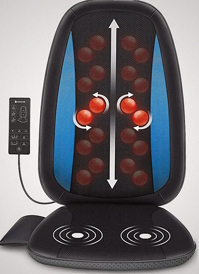 Comfier Shiatsu Back Massager with Heat-Deep Tissue Kneading,MassageSeat Cushion