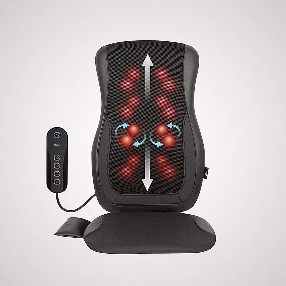 Mynt 3D Shiatsu Back Massage Cushion With Heat Remote Control Black